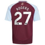 Aston Villa Jerseys - Official aston villa adidas home shirt 2024-25 – kids with rogers 27 printing Collection for AVFC Fans