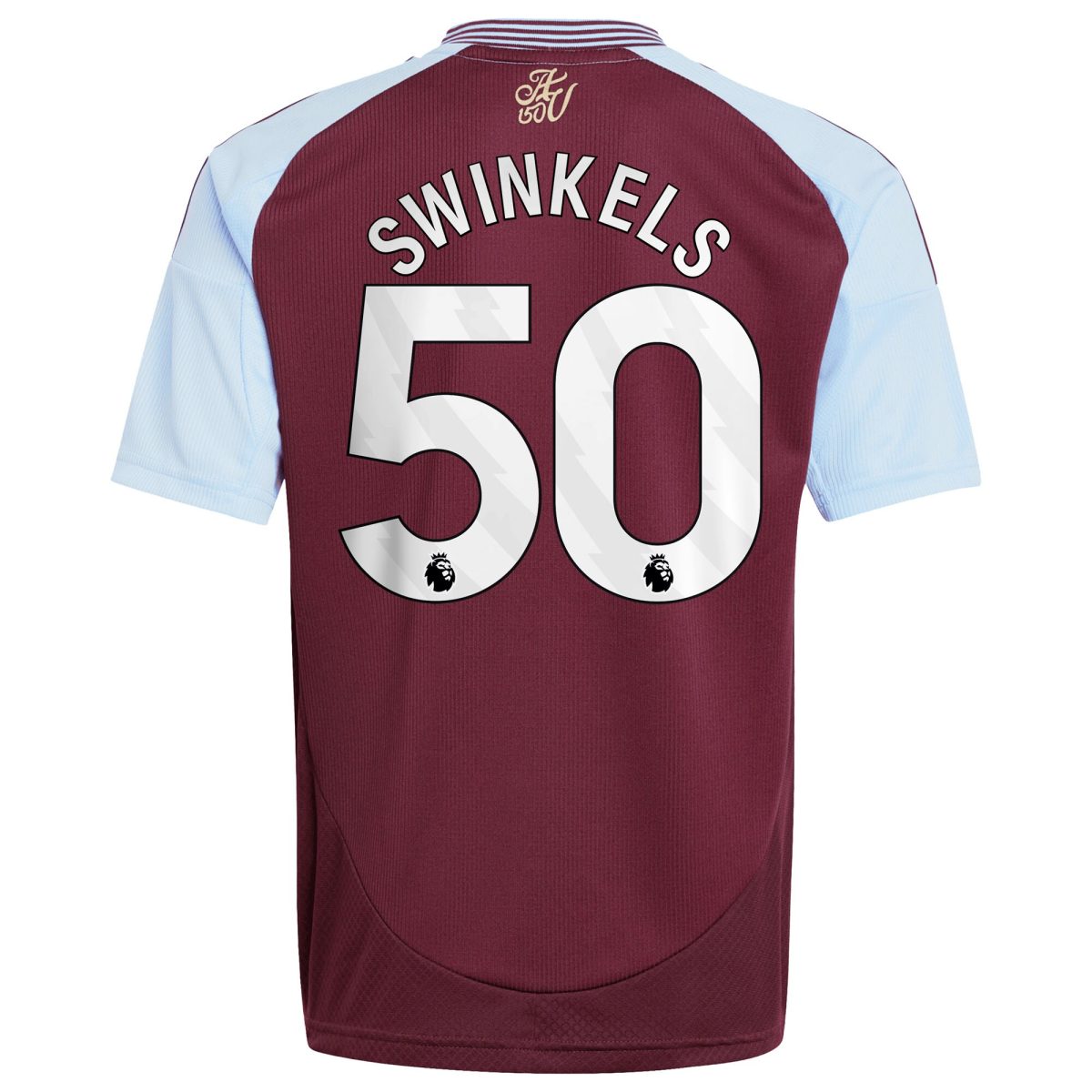 Aston Villa Jerseys - Official aston villa adidas home shirt 2024-25 – kids with swinkels 50 printing Collection for AVFC Fans