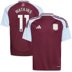 Aston Villa Jerseys - Official aston villa adidas home shirt 2024-25 – kids with watkins 11 printing Collection for AVFC Fans