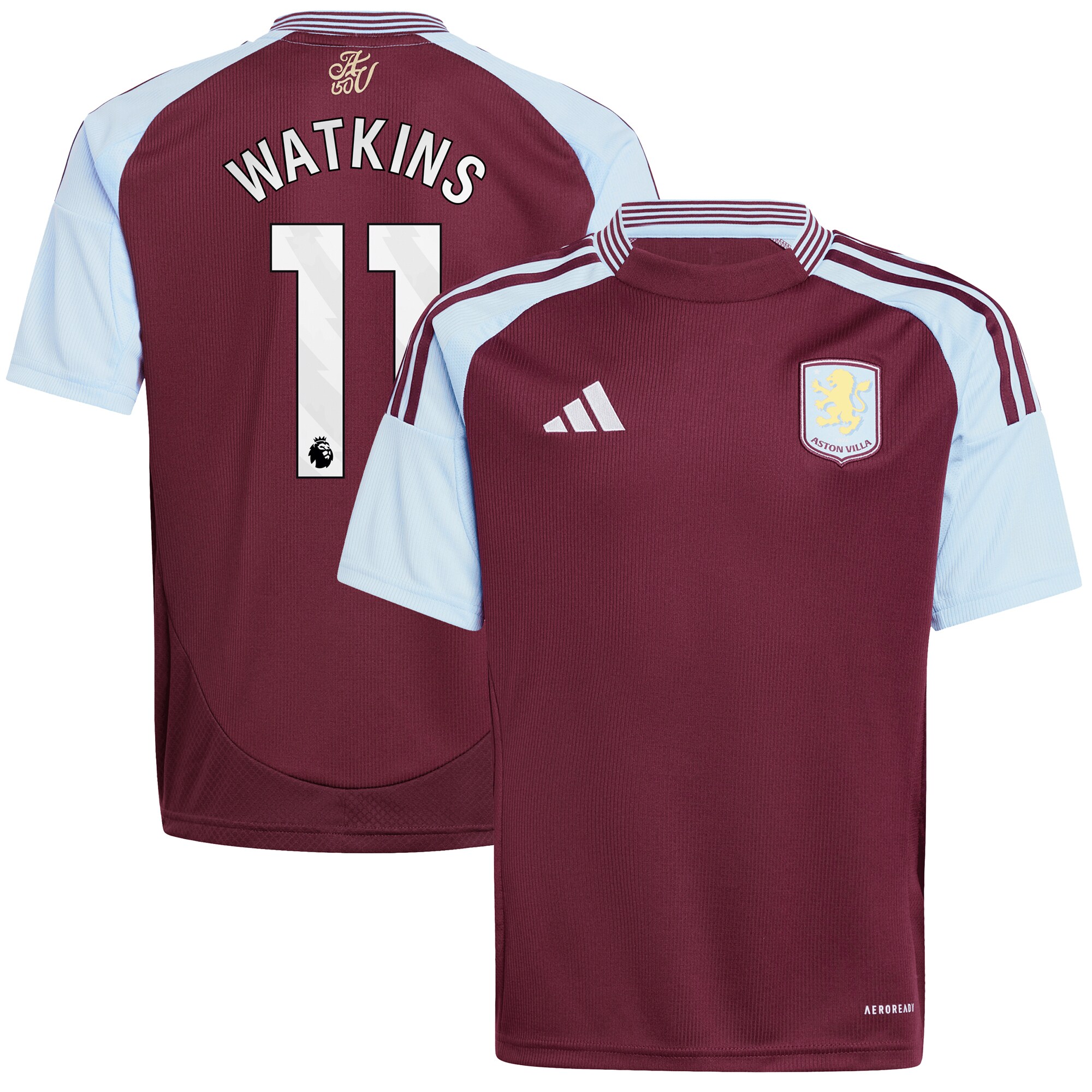 Aston Villa Jerseys - Official aston villa adidas home shirt 2024-25 – kids with watkins 11 printing Collection for AVFC Fans