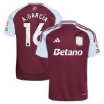 Aston Villa Jerseys - Official aston villa adidas home shirt 2024-25 with a.garcía 16 printing Collection for AVFC Fans