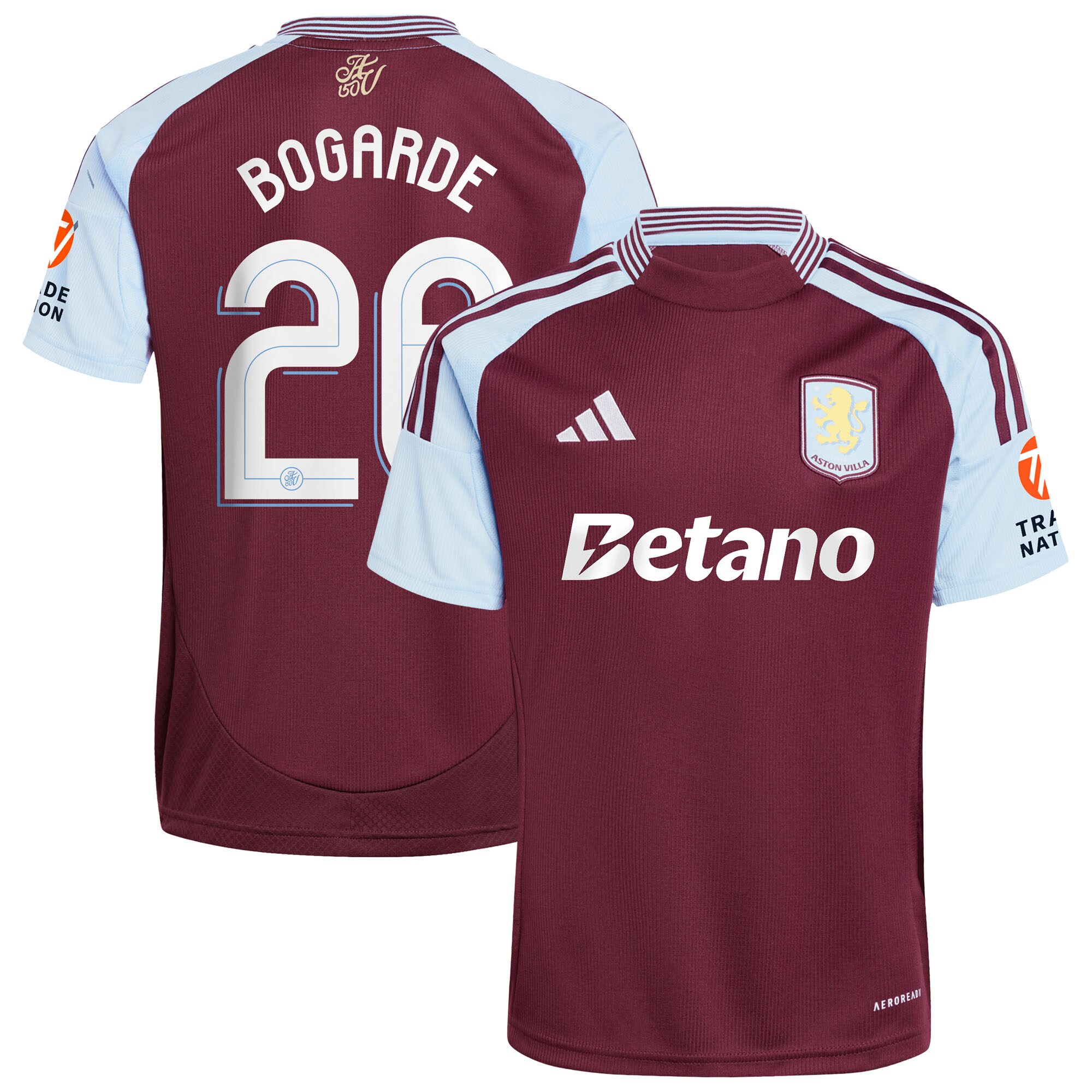 Aston Villa Jerseys - Official aston villa adidas home shirt 2024-25 with bogarde 26 cup printing Collection for AVFC Fans