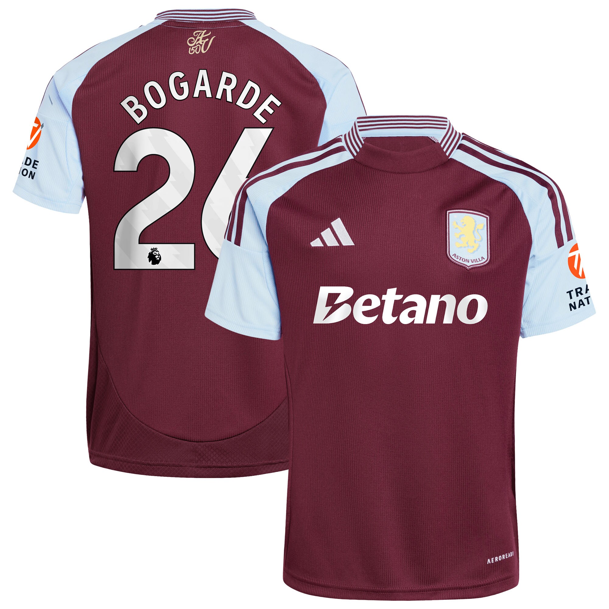 Aston Villa Jerseys - Official aston villa adidas home shirt 2024-25 with bogarde 26 printing Collection for AVFC Fans
