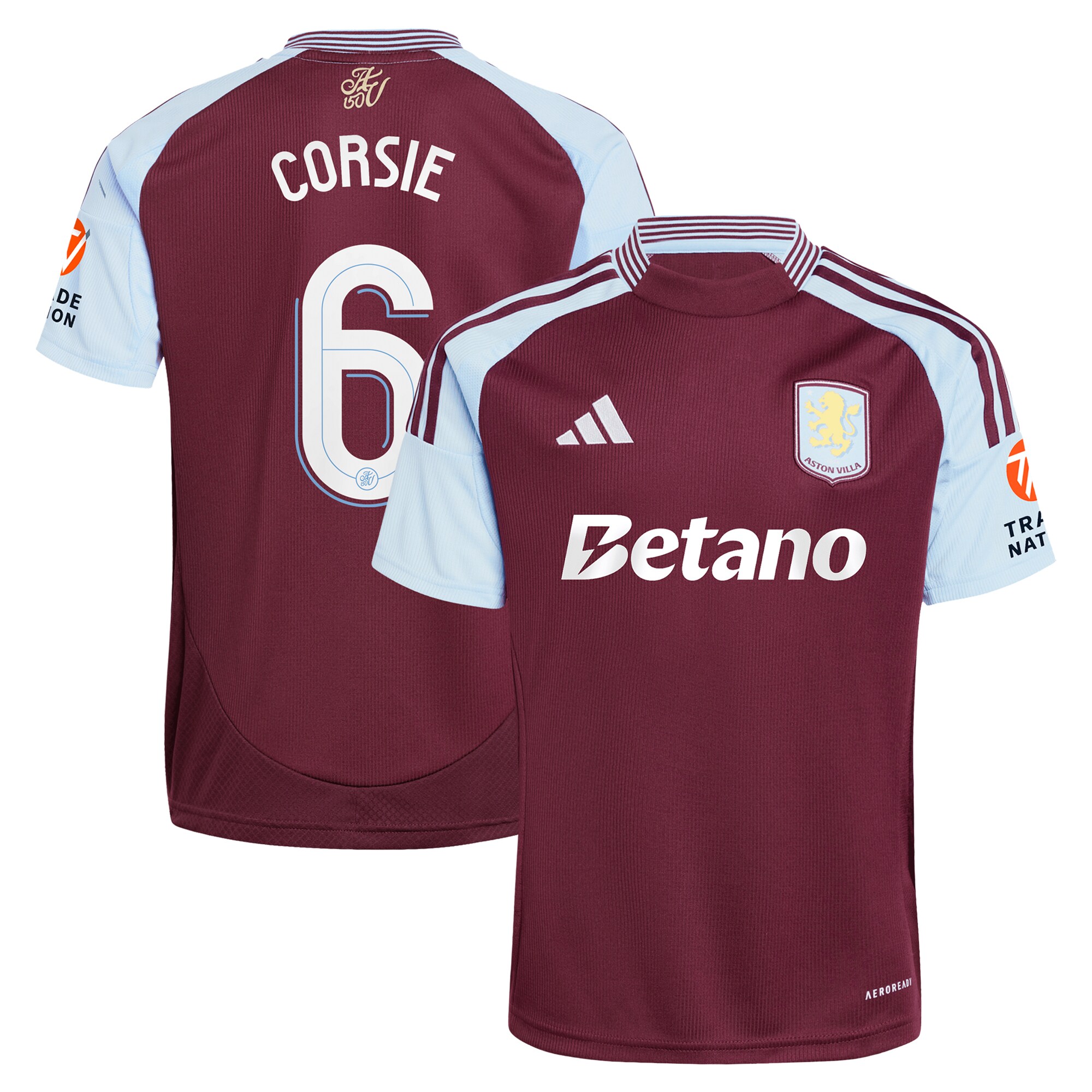 Aston Villa Jerseys - Official aston villa adidas home shirt 2024-25 with corsie 6 cup printing Collection for AVFC Fans