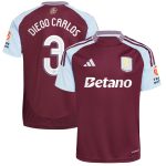 Aston Villa Jerseys - Official aston villa adidas home shirt 2024-25 with diego carlos 3 cup printing Collection for AVFC Fans
