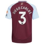 Aston Villa Jerseys - Official aston villa adidas home shirt 2024-25 with diego carlos 3 printing Collection for AVFC Fans