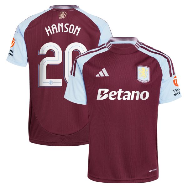 Aston Villa Jerseys - Official aston villa adidas home shirt 2024-25 with hanson 20 cup printing Collection for AVFC Fans