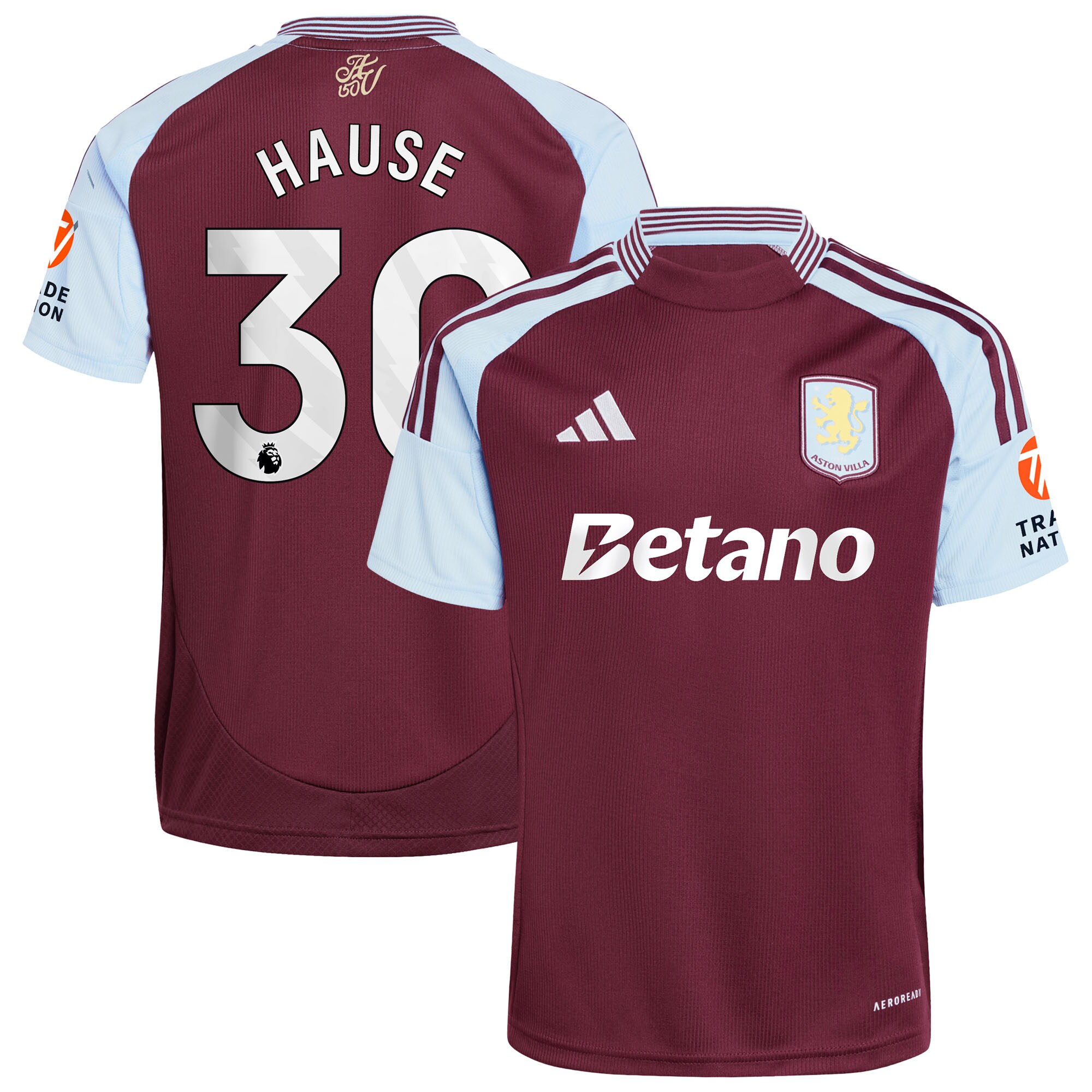 Aston Villa Jerseys - Official aston villa adidas home shirt 2024-25 with hause 30 printing Collection for AVFC Fans