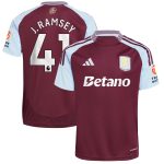Aston Villa Jerseys - Official aston villa adidas home shirt 2024-25 with j. ramsey 41 printing Collection for AVFC Fans