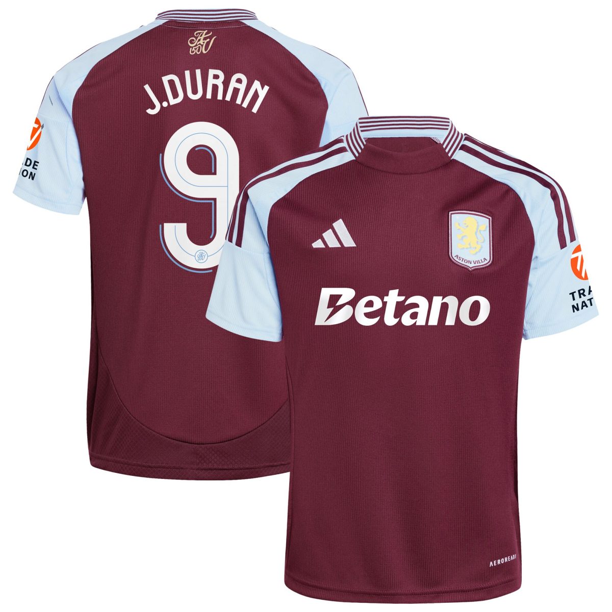 Aston Villa Jerseys - Official aston villa adidas home shirt 2024-25 with j.duran 9 cup printing Collection for AVFC Fans