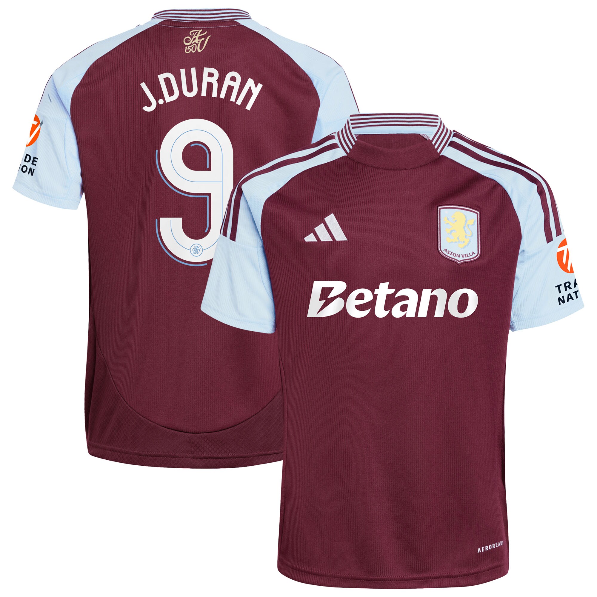Aston Villa Jerseys - Official aston villa adidas home shirt 2024-25 with j.duran 9 cup printing Collection for AVFC Fans