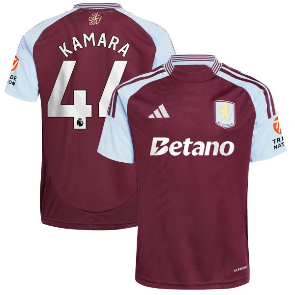 Aston Villa Jerseys - Official aston villa adidas home shirt 2024-25 with kamara 44 printing Collection for AVFC Fans