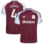 Aston Villa Jerseys - Official aston villa adidas home shirt 2024-25 with konsa 4 printing Collection for AVFC Fans