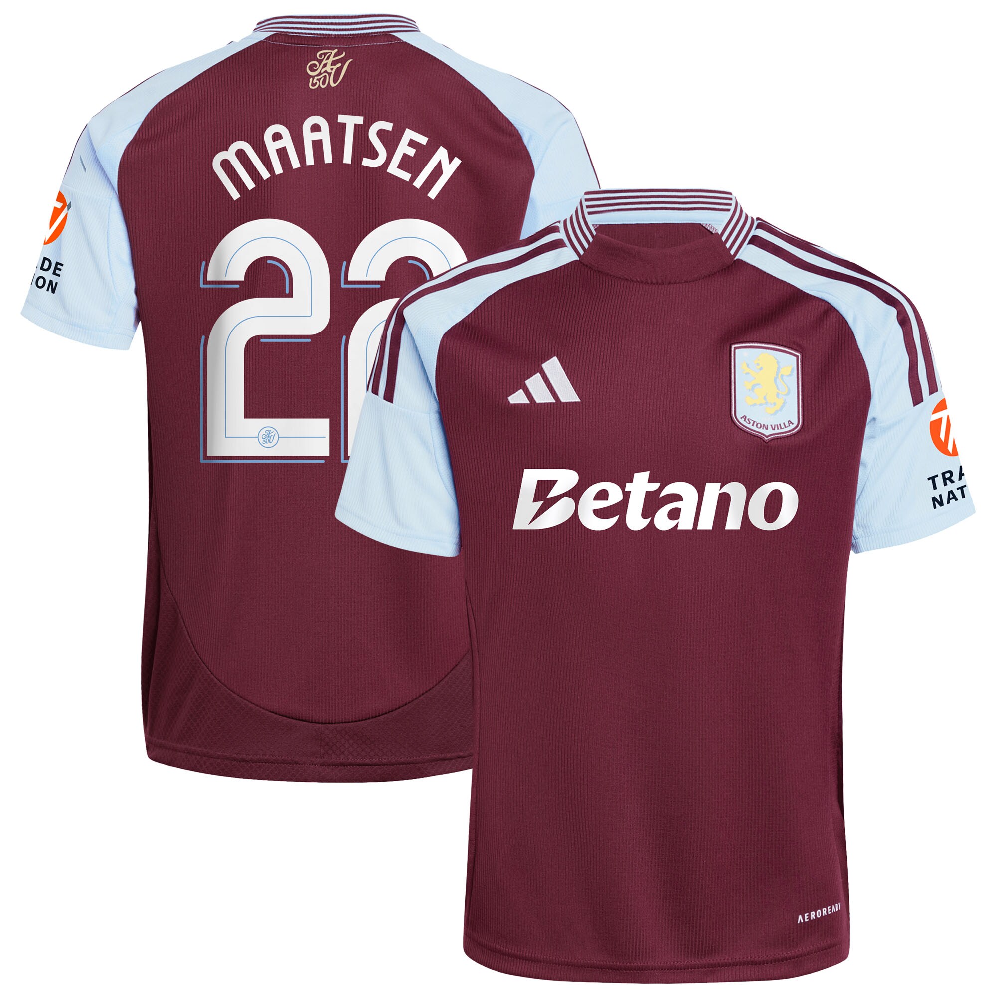 Aston Villa Jerseys - Official aston villa adidas home shirt 2024-25 with maatsen 22 cup printing Collection for AVFC Fans