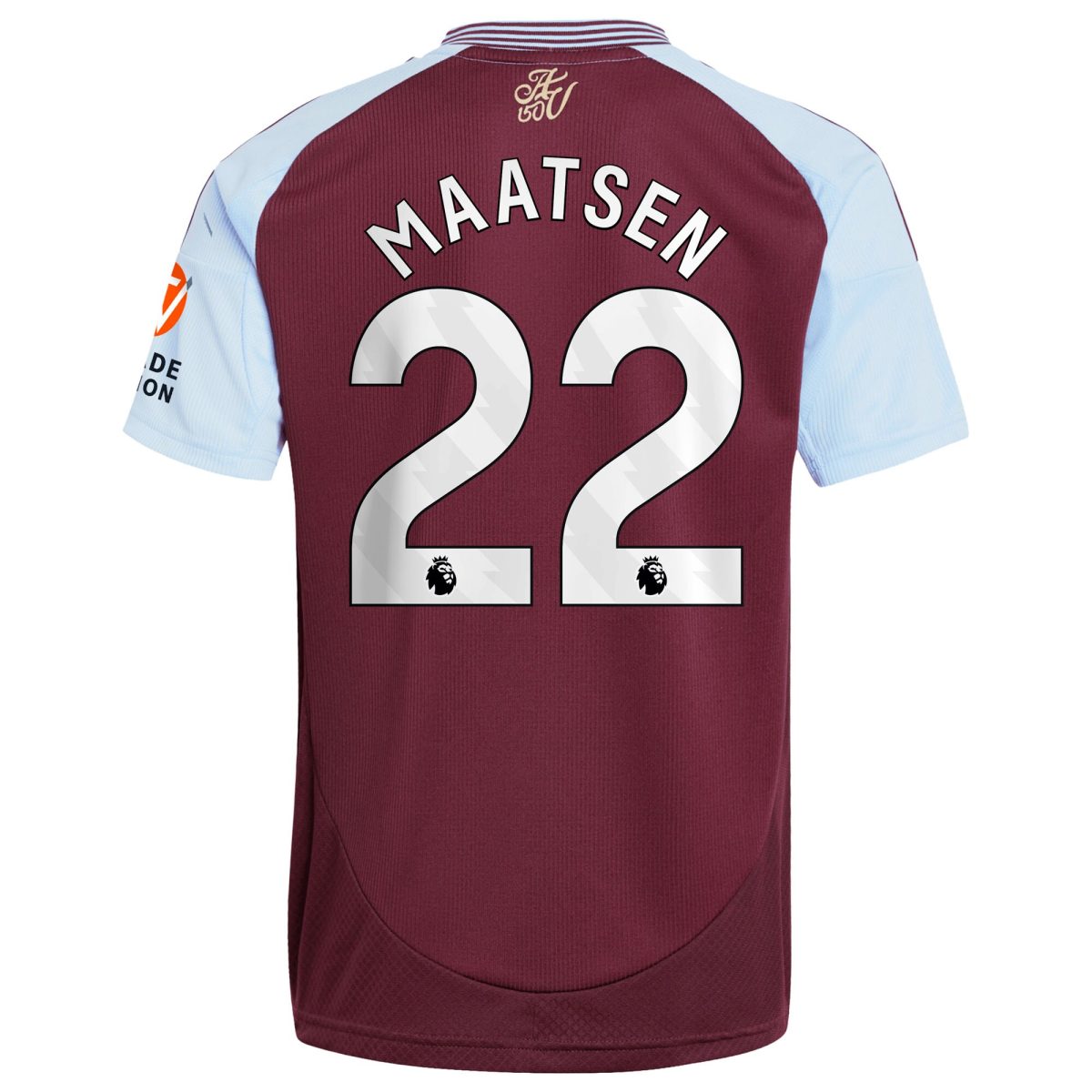 Aston Villa Jerseys - Official aston villa adidas home shirt 2024-25 with maatsen 22 printing Collection for AVFC Fans