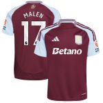 Aston Villa Jerseys - Official aston villa adidas home shirt 2024-25 with malen 17 printing Collection for AVFC Fans