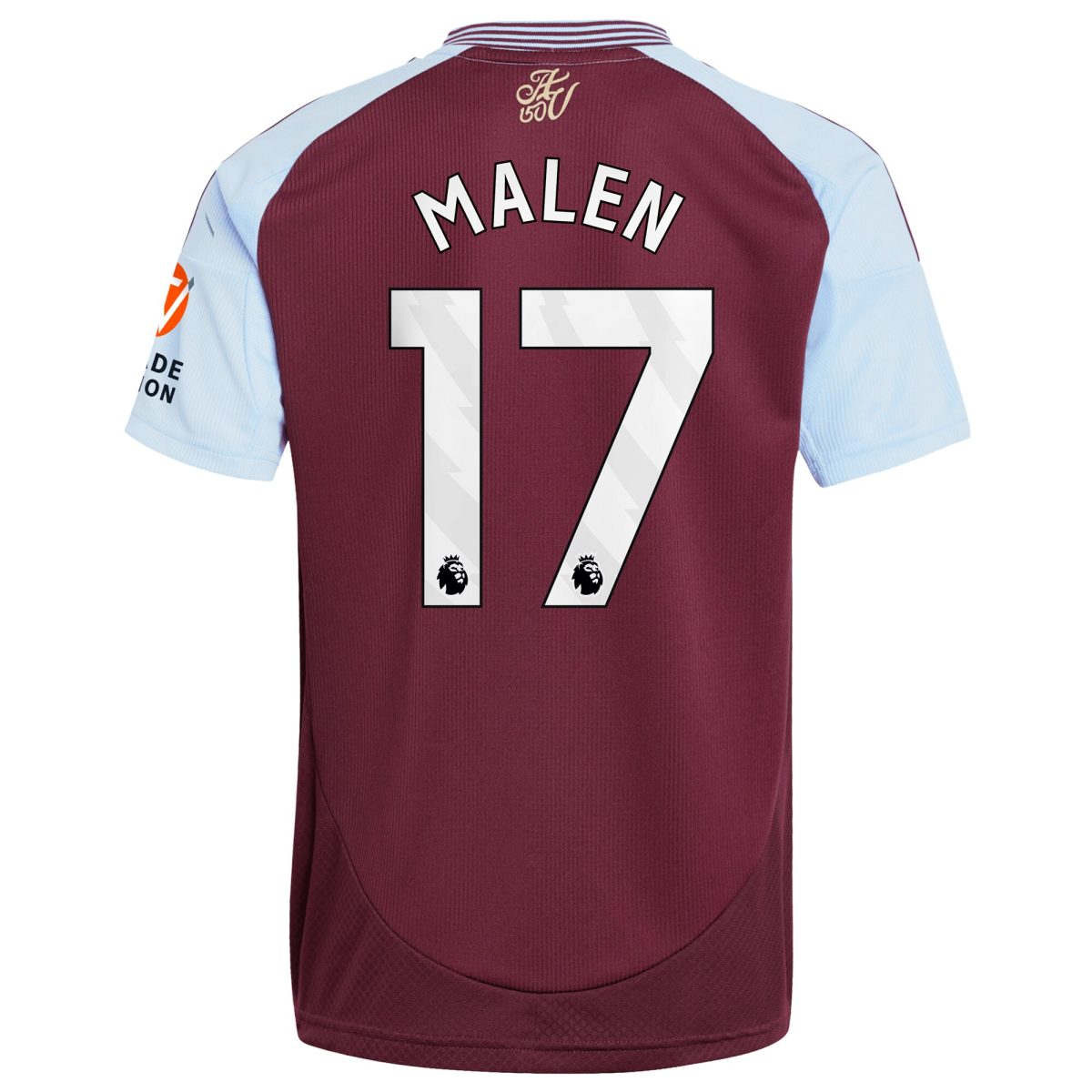 Aston Villa Jerseys - Official aston villa adidas home shirt 2024-25 with malen 17 printing Collection for AVFC Fans