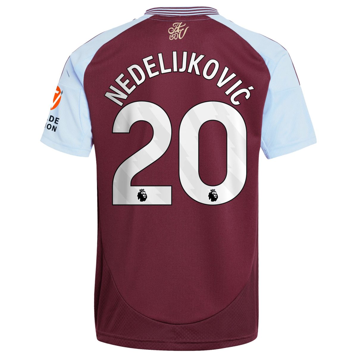 Aston Villa Jerseys - Official aston villa adidas home shirt 2024-25 with nedeljković 20 printing Collection for AVFC Fans