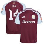 Aston Villa Jerseys - Official aston villa adidas home shirt 2024-25 with pau 14 cup printing Collection for AVFC Fans