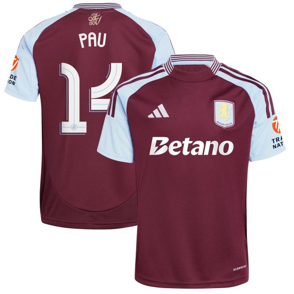 Aston Villa Jerseys - Official aston villa adidas home shirt 2024-25 with pau 14 cup printing Collection for AVFC Fans