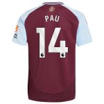 Aston Villa Jerseys - Official aston villa adidas home shirt 2024-25 with pau 14 printing Collection for AVFC Fans