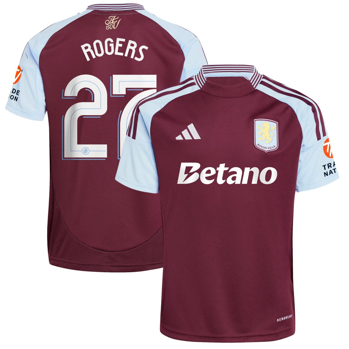 Aston Villa Jerseys - Official aston villa adidas home shirt 2024-25 with rogers 27 cup printing Collection for AVFC Fans