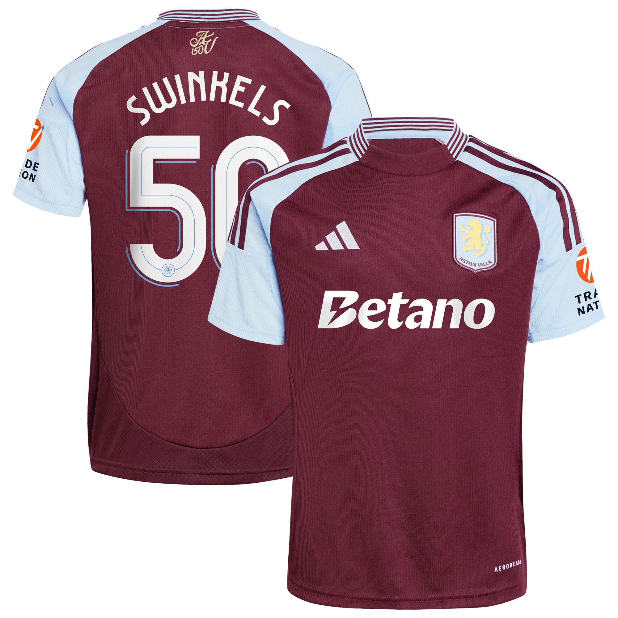 Aston Villa Jerseys - Official aston villa adidas home shirt 2024-25 with swinkels 50 cup printing Collection for AVFC Fans