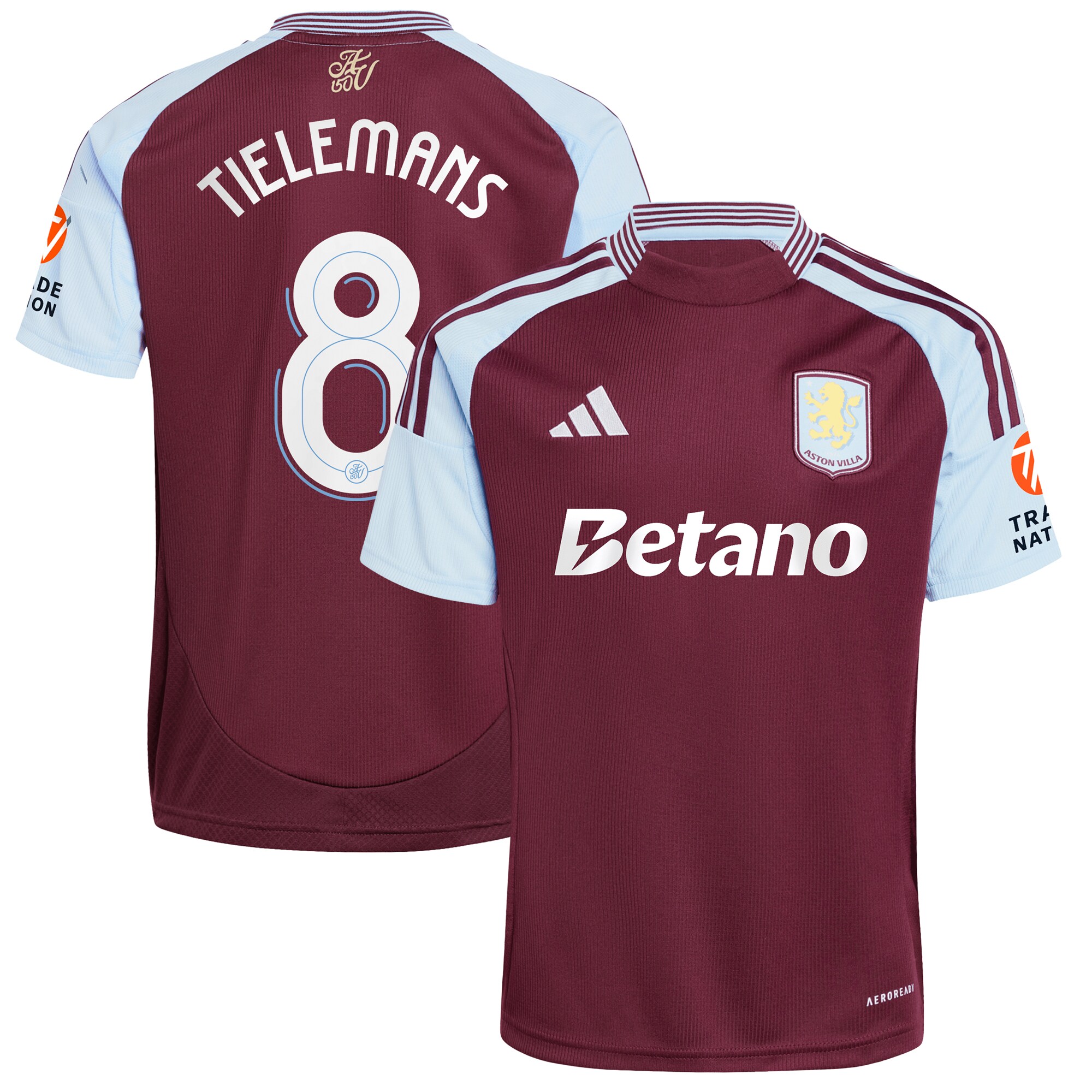 Aston Villa Jerseys - Official aston villa adidas home shirt 2024-25 with tielemans 8 cup printing Collection for AVFC Fans