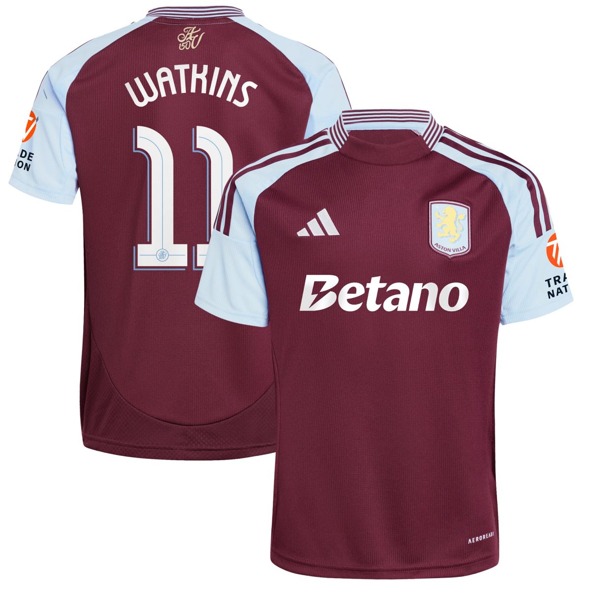 Aston Villa Jerseys - Official aston villa adidas home shirt 2024-25 with watkins 11 cup printing Collection for AVFC Fans