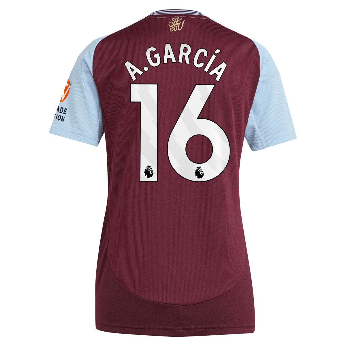 Aston Villa Jerseys - Official aston villa adidas home shirt 2024-25 – womens with a.garcía 16 printing Collection for AVFC Fans