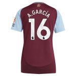 Aston Villa Jerseys - Official aston villa adidas home shirt 2024-25 – womens with a.garcía 16 printing Collection for AVFC Fans