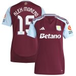Aston Villa Jerseys - Official aston villa adidas home shirt 2024-25 – womens with alex moreno 15 cup printing Collection for AVFC Fans