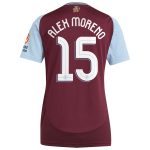 Aston Villa Jerseys - Official aston villa adidas home shirt 2024-25 – womens with alex moreno 15 cup printing Collection for AVFC Fans