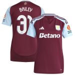 Aston Villa Jerseys - Official aston villa adidas home shirt 2024-25 – womens with bailey 31 cup printing Collection for AVFC Fans