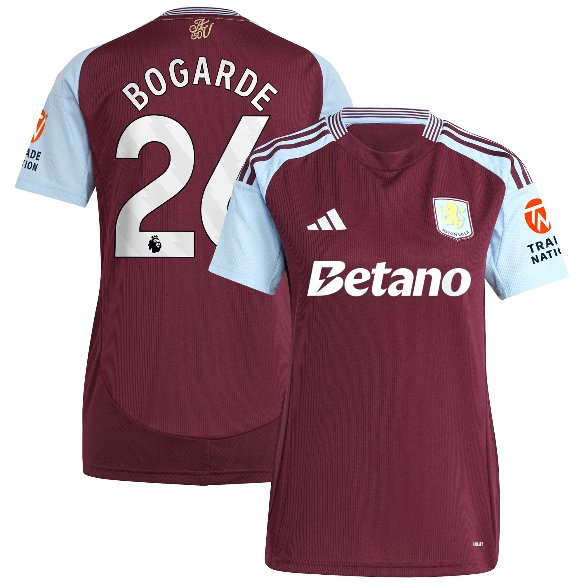 Aston Villa Jerseys - Official aston villa adidas home shirt 2024-25 – womens with bogarde 26 printing Collection for AVFC Fans