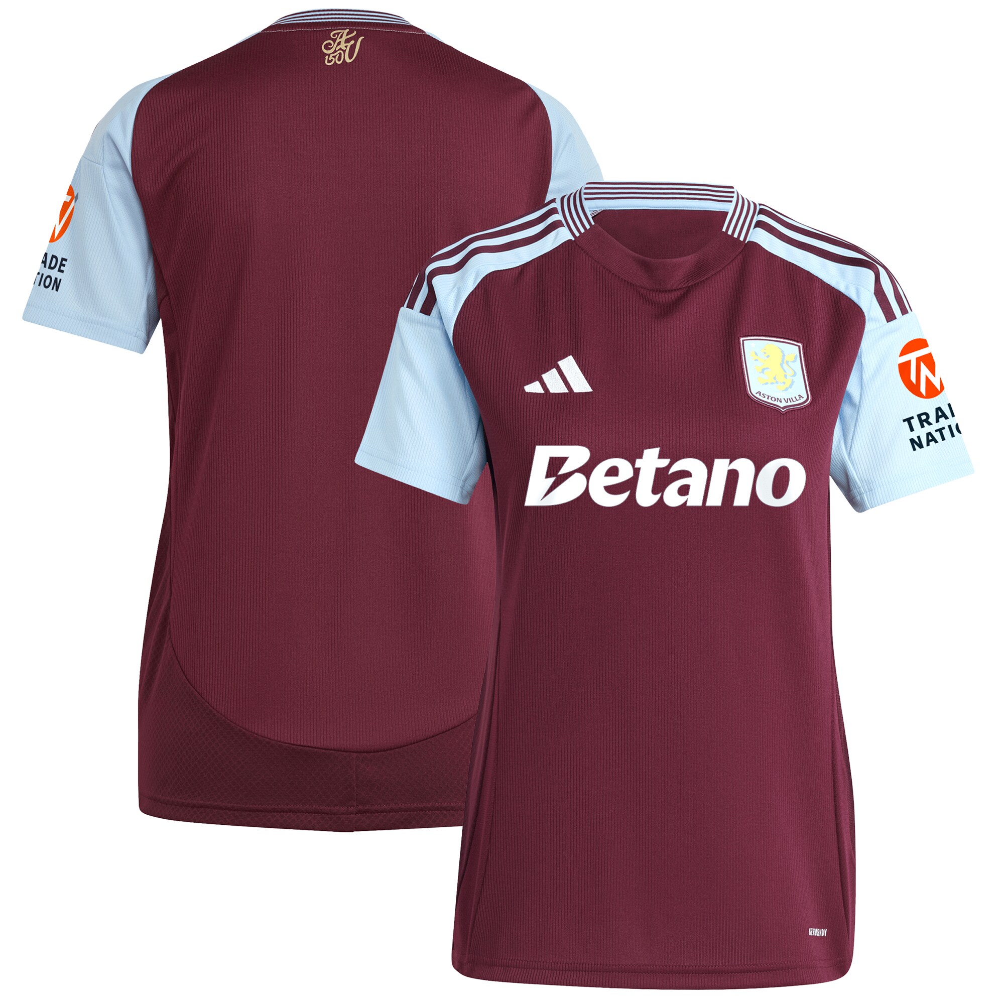 Aston Villa Jerseys - Official aston villa adidas home shirt 2024-25 – womens with custom printing Collection for AVFC Fans