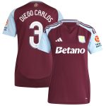 Aston Villa Jerseys - Official aston villa adidas home shirt 2024-25 – womens with diego carlos 3 cup printing Collection for AVFC Fans