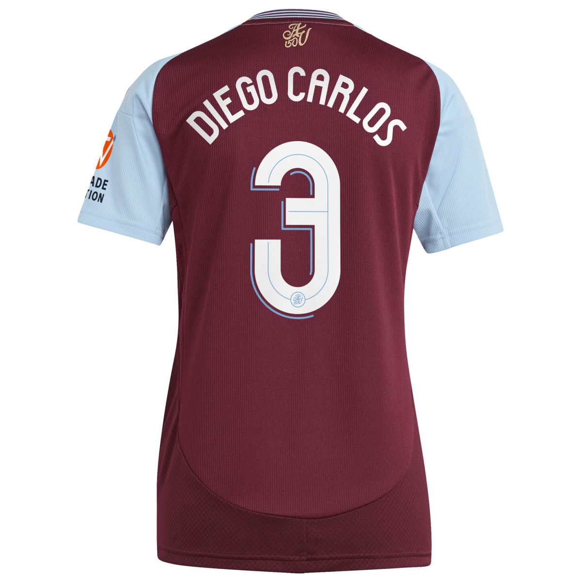 Aston Villa Jerseys - Official aston villa adidas home shirt 2024-25 – womens with diego carlos 3 cup printing Collection for AVFC Fans