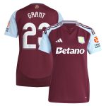 Aston Villa Jerseys - Official aston villa adidas home shirt 2024-25 – womens with grant 23 cup printing Collection for AVFC Fans
