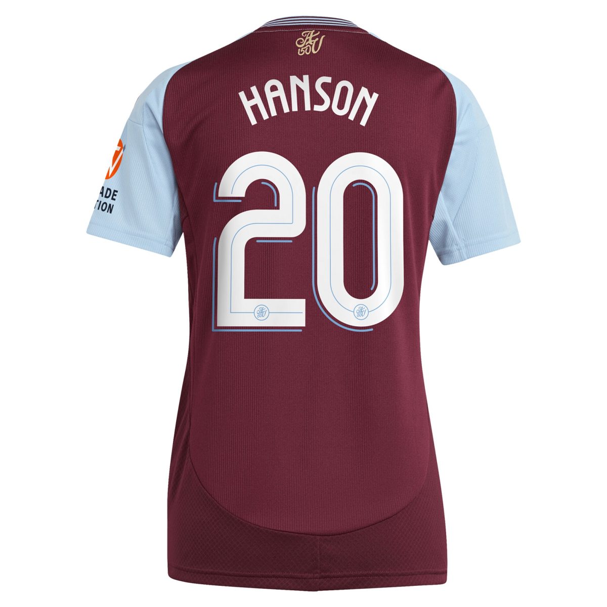 Aston Villa Jerseys - Official aston villa adidas home shirt 2024-25 – womens with hanson 20 cup printing Collection for AVFC Fans
