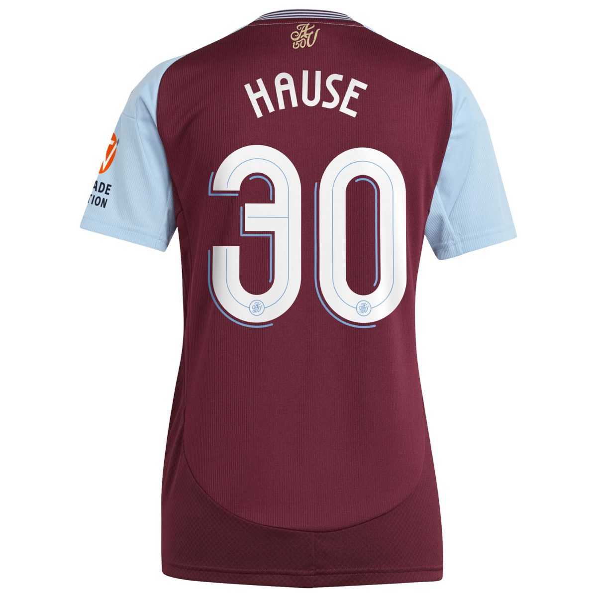 Aston Villa Jerseys - Official aston villa adidas home shirt 2024-25 – womens with hause 30 cup printing Collection for AVFC Fans