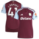 Aston Villa Jerseys - Official aston villa adidas home shirt 2024-25 – womens with j. ramsey 41 printing Collection for AVFC Fans