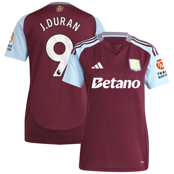 Aston Villa Jerseys - Official aston villa adidas home shirt 2024-25 – womens with j.duran 9 printing Collection for AVFC Fans