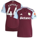 Aston Villa Jerseys - Official aston villa adidas home shirt 2024-25 – womens with kamara 44 printing Collection for AVFC Fans