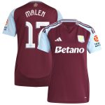 Aston Villa Jerseys - Official aston villa adidas home shirt 2024-25 – womens with malen 17 cup printing Collection for AVFC Fans