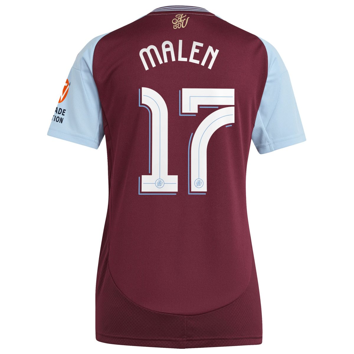Aston Villa Jerseys - Official aston villa adidas home shirt 2024-25 – womens with malen 17 cup printing Collection for AVFC Fans