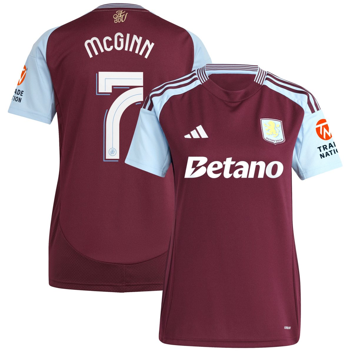 Aston Villa Jerseys - Official aston villa adidas home shirt 2024-25 – womens with mcginn 7 cup printing Collection for AVFC Fans
