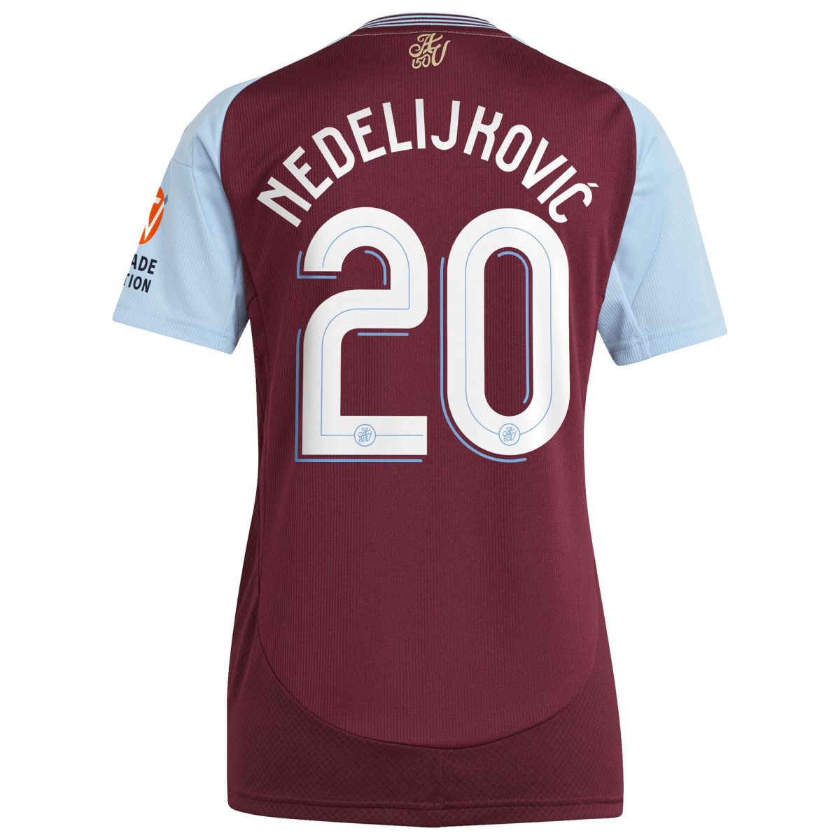 Aston Villa Jerseys - Official aston villa adidas home shirt 2024-25 – womens with nedeljković 20 cup printing Collection for AVFC Fans