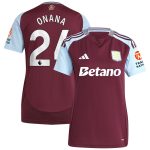 Aston Villa Jerseys - Official aston villa adidas home shirt 2024-25 – womens with onana 24 printing Collection for AVFC Fans