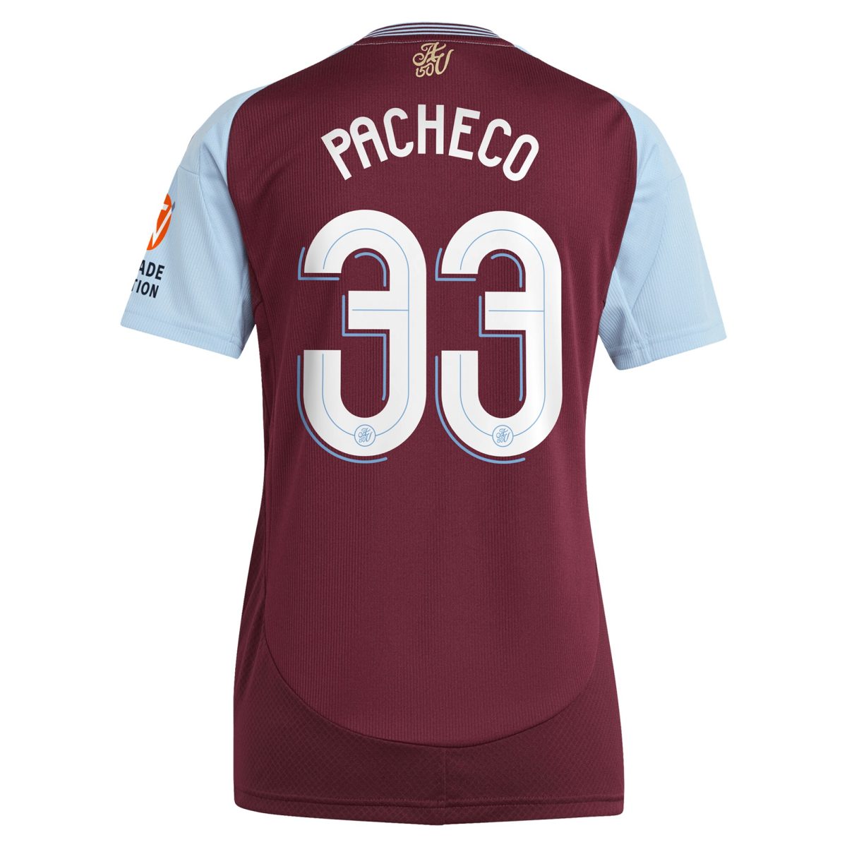 Aston Villa Jerseys - Official aston villa adidas home shirt 2024-25 – womens with pacheco 33 cup printing Collection for AVFC Fans